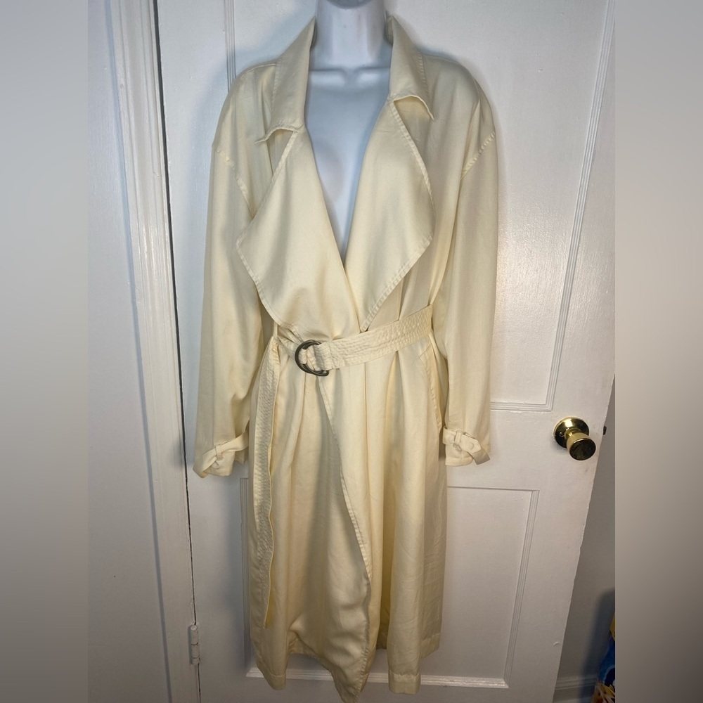ABLE NWT Nordstrom Irena Cream Antique White Trench Coat with Belt